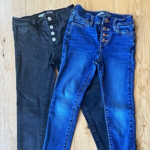 Old Navy jeans, two pairs of girls size 7 Rockstar Super Jeggings High Rise